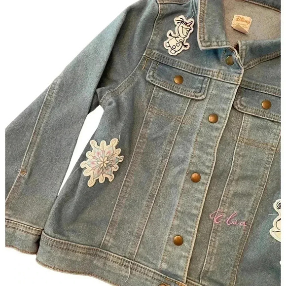 Disney Frozen Denim Jacket Size 7/8 - Picture 3 of 7